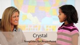  Presentation with teacher and student - Presentation theme featuring apple maps - teacher and student background and a coral colored foreground