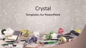  Presentation with school apple - Amazing presentation theme having apple money - close up of business office backdrop and a light gray colored foreground