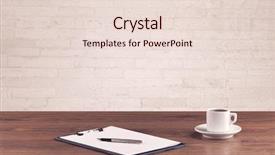  Presentation with white brick - Amazing PPT layouts having apple money - close up of business office backdrop and a lemonade colored foreground