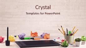  Presentation with front desk - Theme with apple money - close up of business office background and a lemonade colored foreground