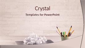  Presentation with business office desk - Colorful presentation design enhanced with apple money - close up of business office backdrop and a lemonade colored foreground