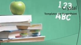  Presentation with teachers apple - Slides having abc stacked apples - apple on a stack background and a seafoam green colored foreground