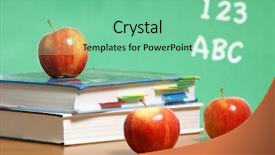  Presentation with teachers apple - PPT layouts with abc stacked apples - apple on a stack background and a seafoam green colored foreground