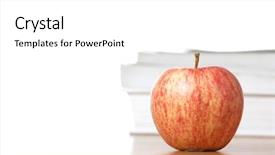  Presentation with teachers apple - Presentation featuring apple on a teachers desk background and a white colored foreground