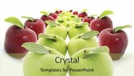  Presentation with fresh water splash green apple isolated white - Amazing slide set having apple on a white background backdrop and a  colored foreground