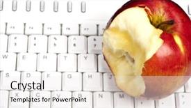  Presentation with apple and family - PPT layouts enhanced with apple on an white keyboard background and a  colored foreground