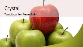  Presentation with green apple - PPT layouts featuring apple on pyramid of green background and a lemonade colored foreground