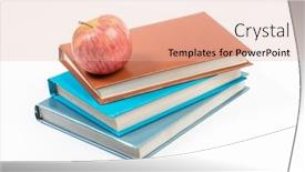  Presentation with school apple - Presentation design featuring apple-on-top-of-colored background and a lemonade colored foreground