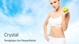  Presentation with healthy lifestyle - Colorful slide set enhanced with apple over sky background healthy backdrop and a sky blue colored foreground