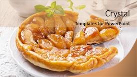  Presentation with tart tatin - Colorful presentation design enhanced with apple pastry tarte tatin backdrop and a yellow colored foreground