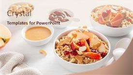 Presentation with peanut - PPT theme with apple-peanut-butter-quinoa-bowl background and a lemonade colored foreground