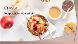  Presentation with peanut butter - Presentation enhanced with apple-peanut-butter-quinoa-bowl background and a lemonade colored foreground