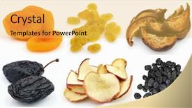  Presentation with fruits - Presentation design featuring apples pears - collage from dried fruits background and a yellow colored foreground