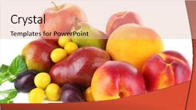  Presentation with white differene - Presentation theme with different berries and fruits isolated background and a lemonade colored foreground