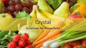  Presentation with vegetables - Audience pleasing PPT layouts consisting of apples pears - fresh vegetables and fruit backdrop and a yellow colored foreground