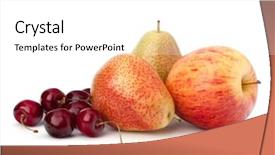  Presentation with fruit - Slide deck with apples pears - fruit variety isolated on white background and a white colored foreground