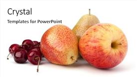  Presentation with fruit and veg - Beautiful slide set featuring fruits plums - fruit variety isolated on white backdrop and a white colored foreground