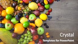  Presentation with dark space - Amazing theme having apples pears - mix of fresh fruits backdrop and a gray colored foreground