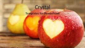  Presentation with fruits - Amazing presentation having apples pears - ripe fruits with heart backdrop and a coral colored foreground