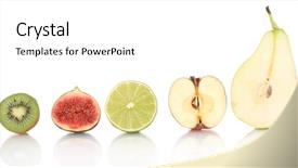  Presentation with fruit - Presentation design having cross section - sliced fruit isolated on white background and a white colored foreground