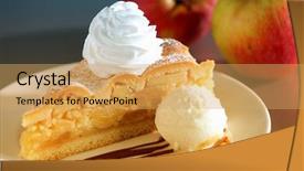  Presentation with dessert oreo ice cream - Amazing slide set having apple pie dessert with ice backdrop and a yellow colored foreground