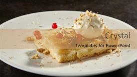  Presentation with gelato - Presentation theme consisting of apple-pie-slice-with-ice background and a coral colored foreground