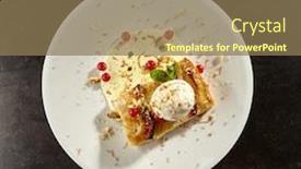  Presentation with gelato - Beautiful slide set featuring apple-pie-slice-with-ice backdrop and a coral colored foreground