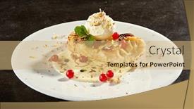  Presentation with gelato - Presentation design with apple-pie-slice-with-ice background and a coral colored foreground