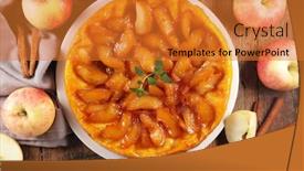  Presentation with spices - PPT theme with apple-pie-tarte-tatin background and a gold colored foreground