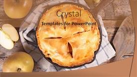  Presentation with homemade pastry apple pie pies - Audience pleasing presentation design consisting of apple pie backdrop and a coral colored foreground