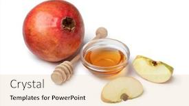  Presentation with rosh hashanah - Slide deck with apple-pomegranate-and-honey background and a  colored foreground