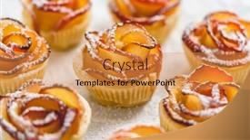  Presentation with parchment - PPT theme with apple-rose-tarts-on-parchment background and a  colored foreground