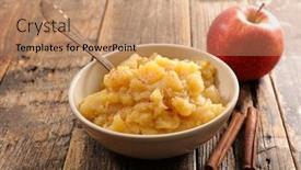  Presentation with cinnamon - Slides enhanced with apple-sauce-compote-with-cinnamon background and a coral colored foreground