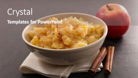  Presentation with cinnamon - Amazing presentation theme having apple-sauce-with-cinnamon-spice backdrop and a gray colored foreground