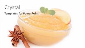  Presentation with apple cider vinegar histrory - Theme having apple sauce background and a white colored foreground