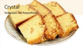  Presentation with banoffee pie cake on white - Cool new presentation design with apple sponge cake on white backdrop and a blonde colored foreground