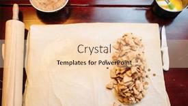  Presentation with nobody - PPT theme featuring apple strudel ingredients top view nobody background and a lemonade colored foreground