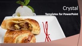  Presentation with ice cream - Audience pleasing presentation theme consisting of apple-strudel-with-vanilla-ice backdrop and a black colored foreground