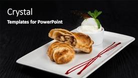  Presentation with vanilla - Slide set having apple-strudel-with-vanilla-ice background and a black colored foreground