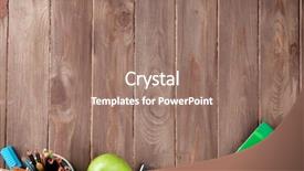  Presentation with school apple - Presentation design consisting of apple study - school and office supplies background and a coral colored foreground