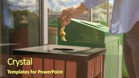  Presentation with apple - Slides with apple stump into litter bin background and a  colored foreground