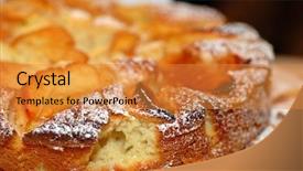  Presentation with bakery - Theme enhanced with apple tart at a bakery background and a  colored foreground