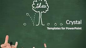  Presentation with green chalkboard - Theme featuring apple tree falling apples - hands showing thumbs up background and a tawny brown colored foreground