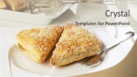  Presentation with turnover - Cool new presentation theme with apple turnover cake backdrop and a soft green colored foreground