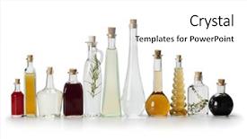  Presentation with apple wine - Slide set with apple wine - row of bottles with homemade background and a white colored foreground