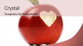  Presentation with love heart - Presentation theme enhanced with apple with a love heart background and a lemonade colored foreground