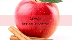  Presentation with cinnamon - PPT theme consisting of apple with cinnamon background and a red colored foreground