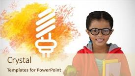  Presentation with digital books - Slide deck enhanced with apple with colorful light bulb background and a lemonade colored foreground