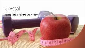  Presentation with tape - PPT theme featuring apple-with-measuring-tape background and a white colored foreground