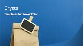  Presentation with paper bag - Amazing PPT theme having apple-with-paper-bag backdrop and a teal colored foreground